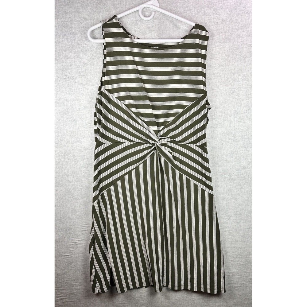 Lands' End Women's Sleeveless Twist Front Fit and Flare Dress Size Large Green